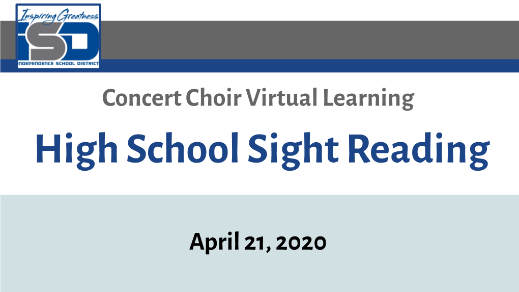 High School Sight Reading