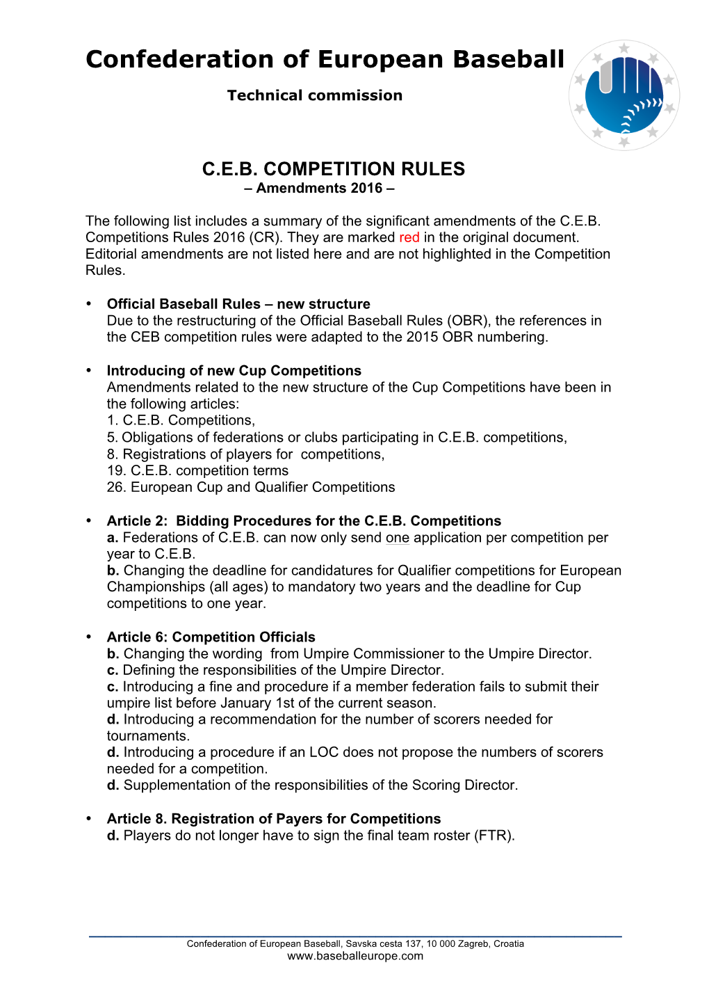 CEB Competition Rules Were Adapted to the 2015 OBR Numbering