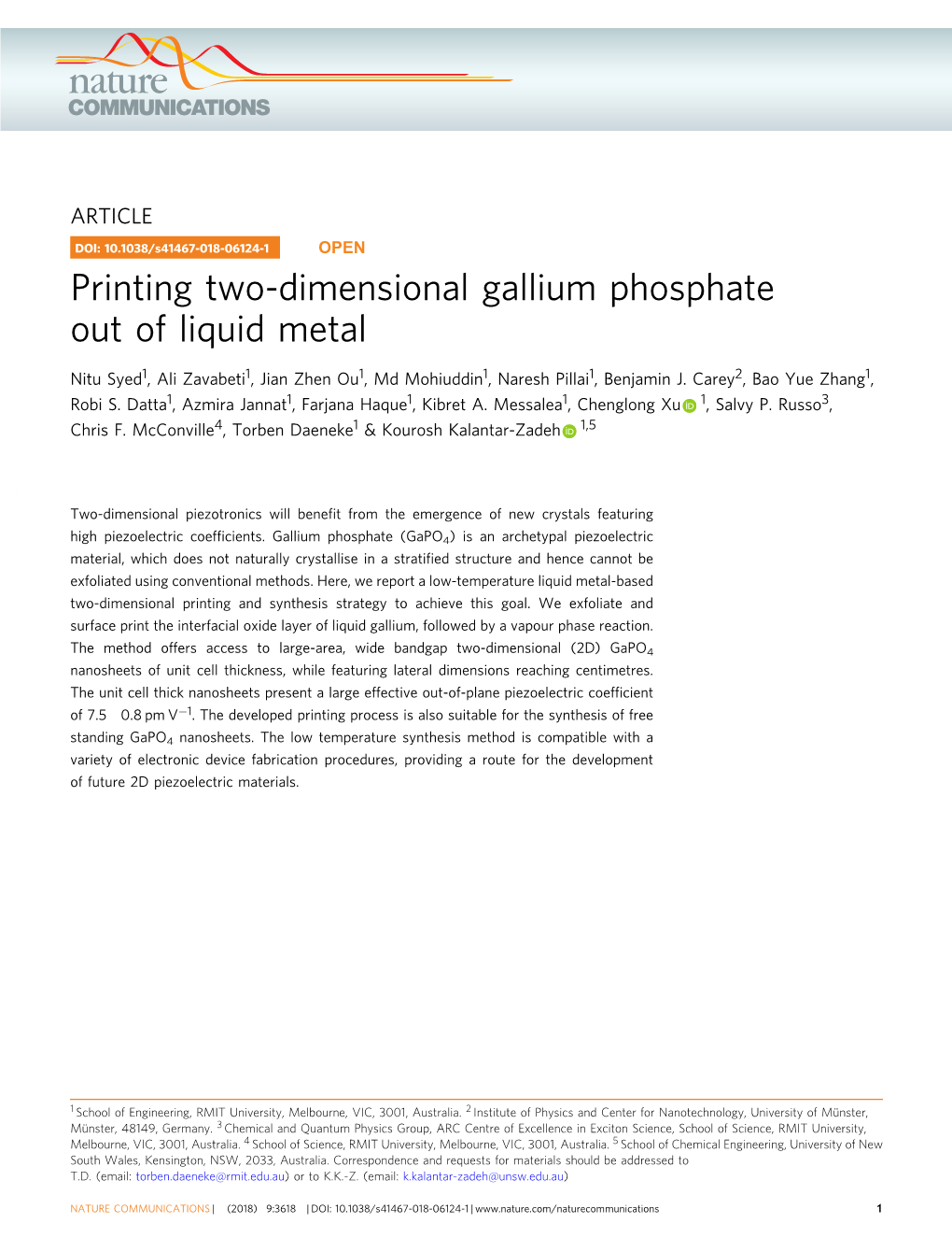 Printing Two-Dimensional Gallium Phosphate out of Liquid Metal