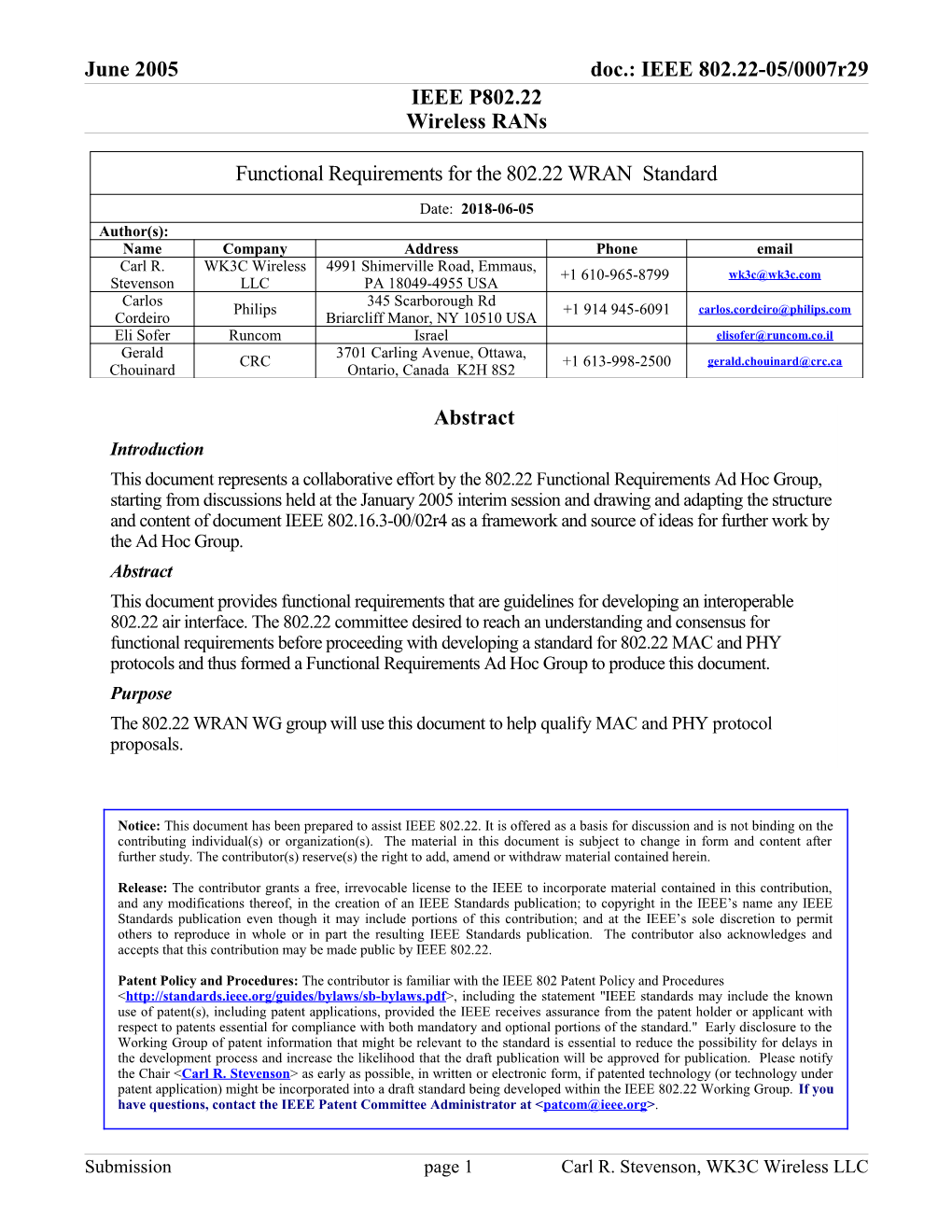 IEEE P802.22 Wireless Rans s14