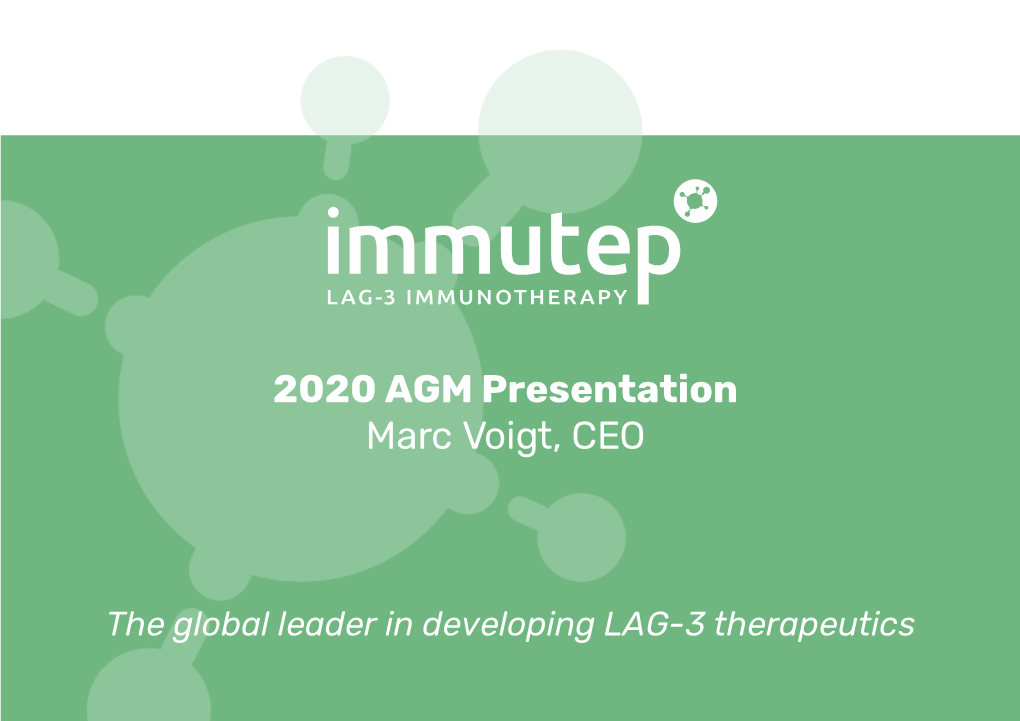 Immutep AGM Presentation
