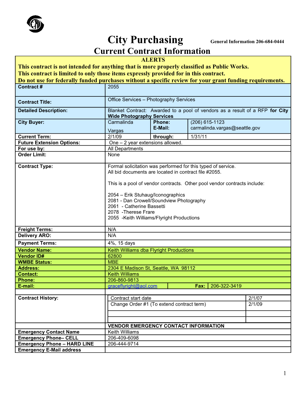 Current Contract Information Form s33