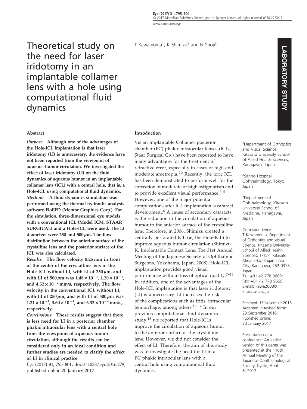 Theoretical Study on the Need for Laser Iridotomy in an Implantable