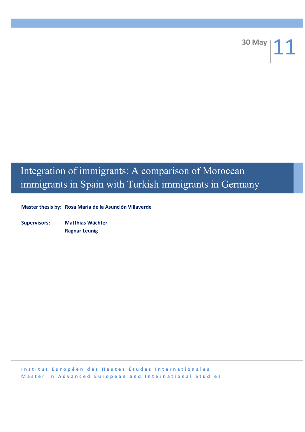 A Comparison of Moroccan Immigrants in Spain with Turkish Immigrants in Germany