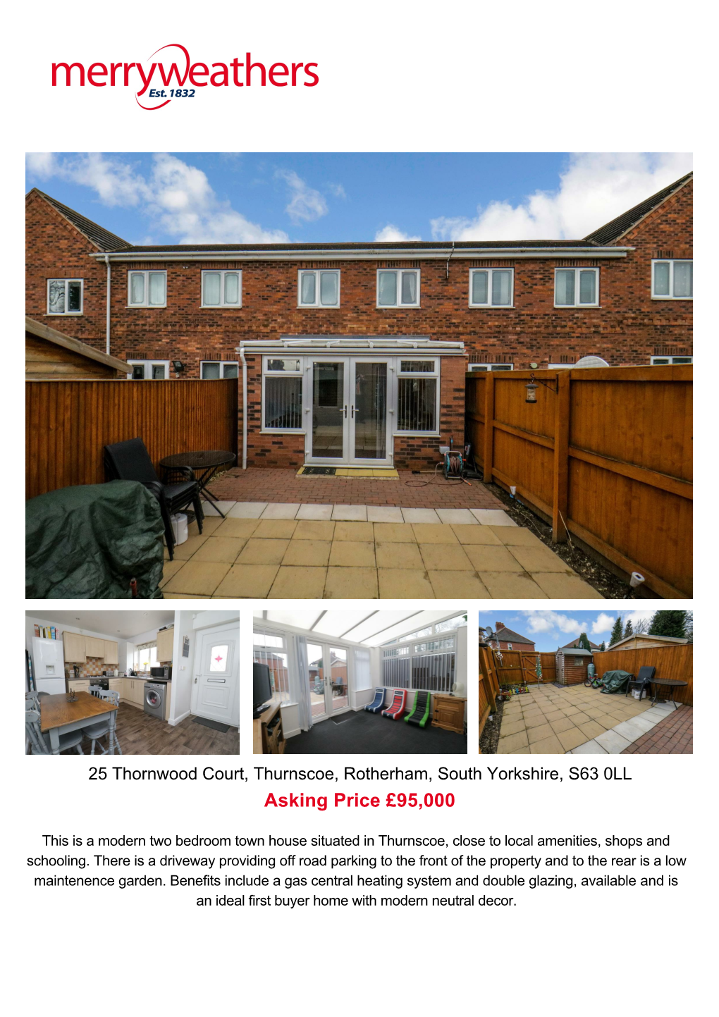 Thornwood Court, Thurnscoe, Rotherham, South Yorkshire, S63 0LL Asking Price £95,000