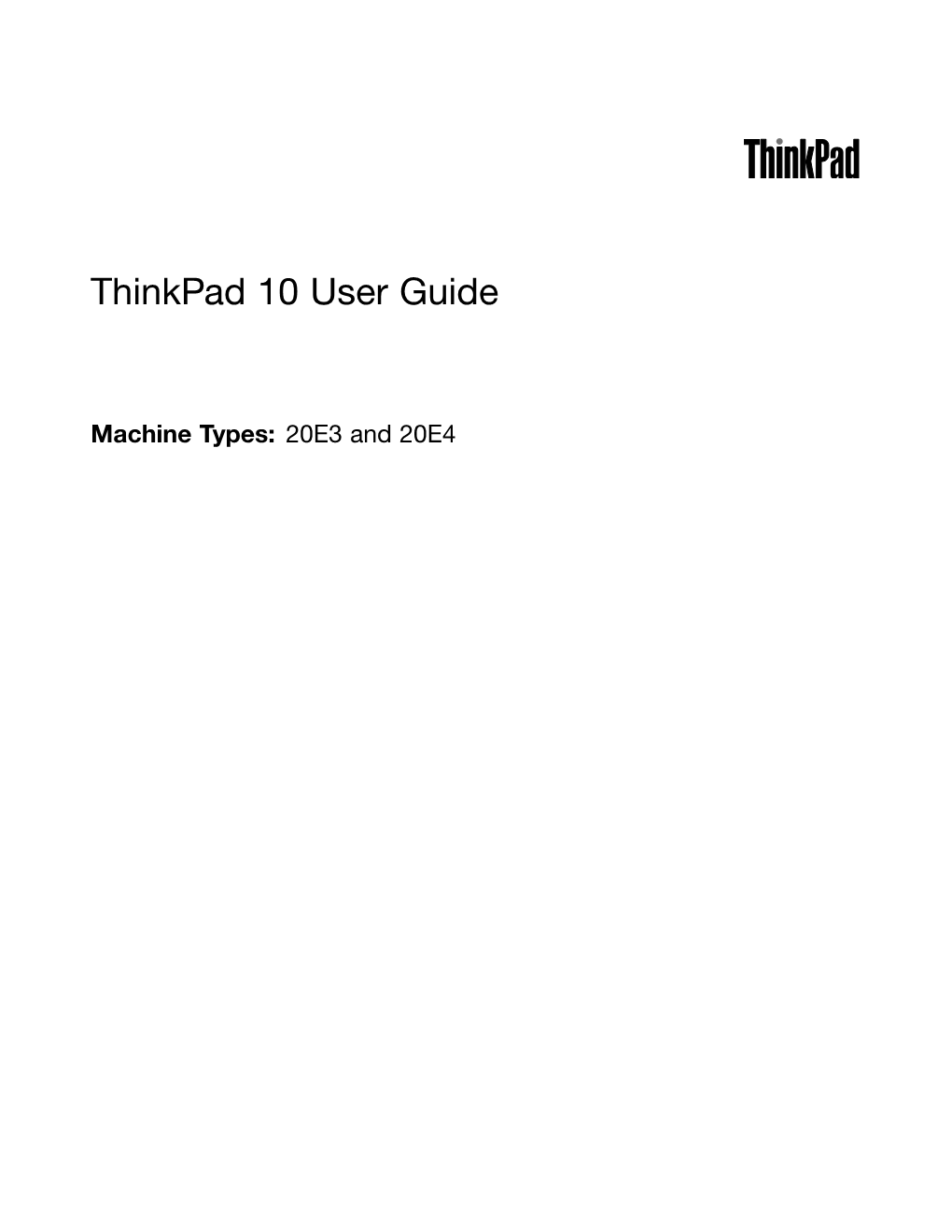 Thinkpad 10 User Guide