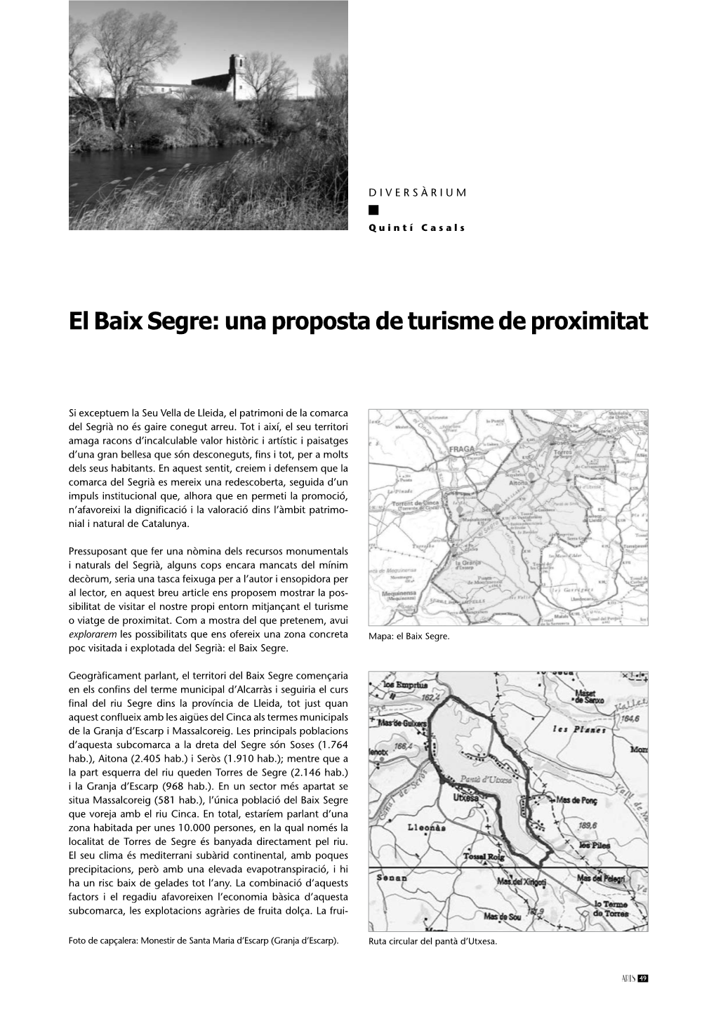 El Baix Segre: Una Proposta De Turisme De Proximitat