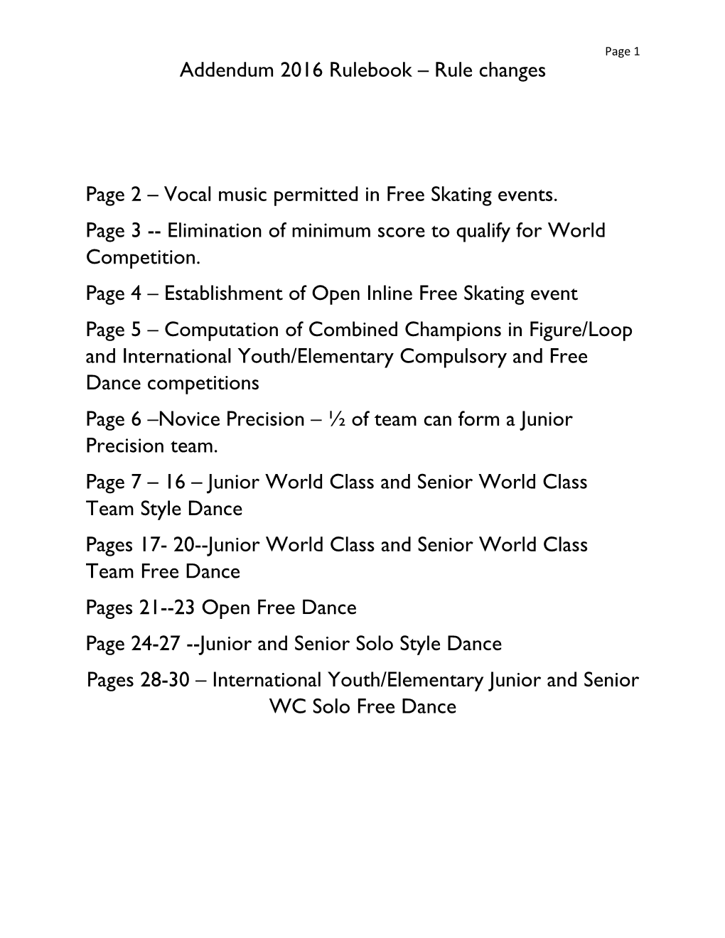 Addendum 2016 Rulebook – Rule Changes Page 2 – Vocal Music