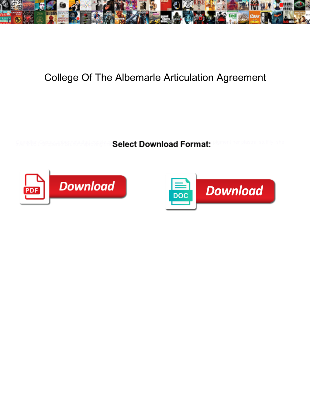 College of the Albemarle Articulation Agreement