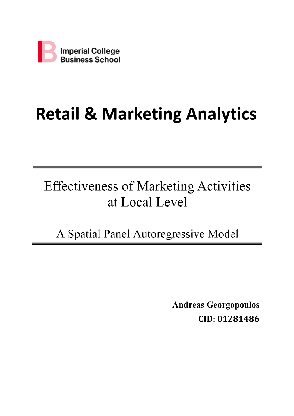 Retail & Marketing Analytics