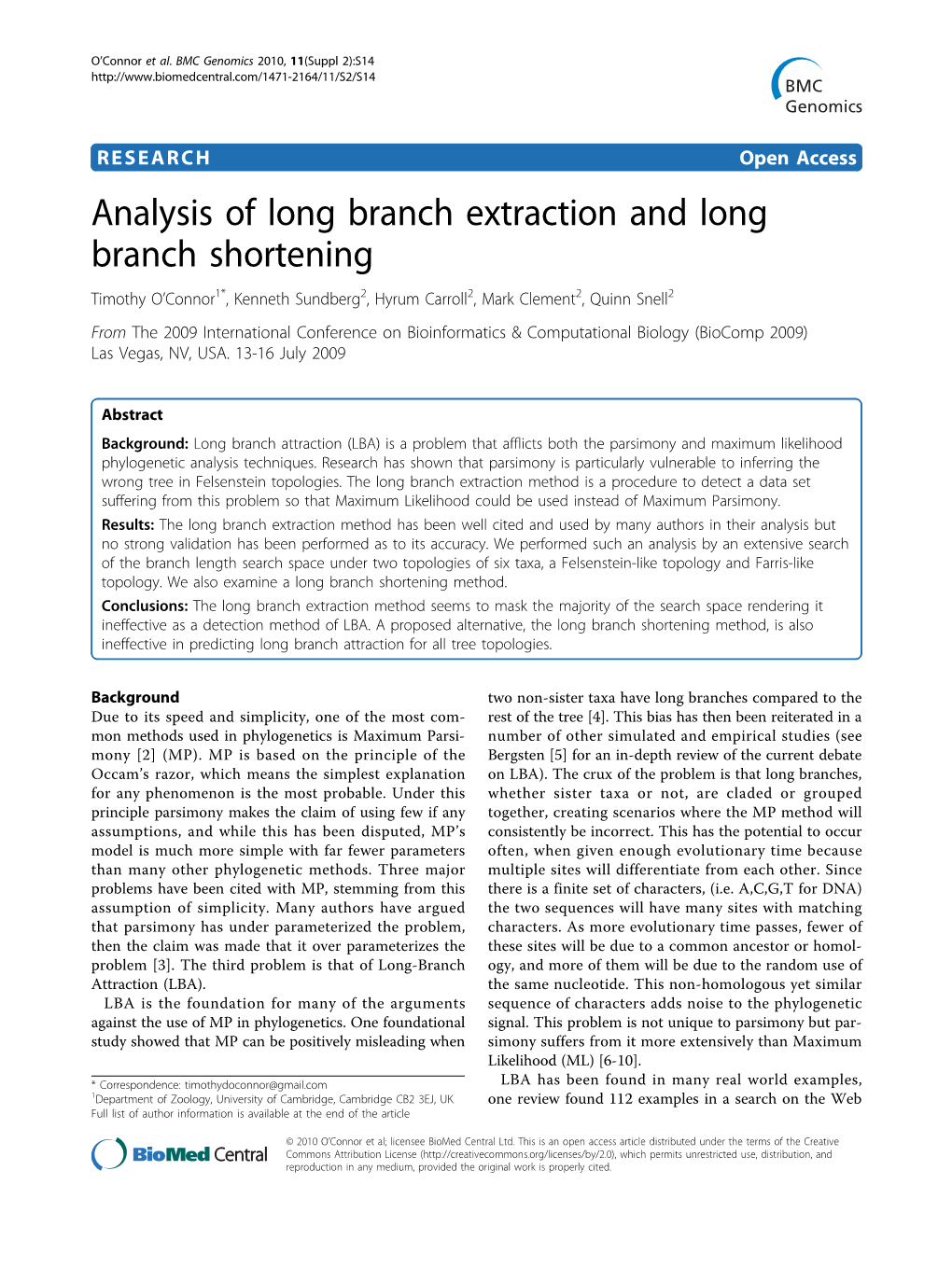 Analysis of Long Branch Extraction and Long Branch Shortening