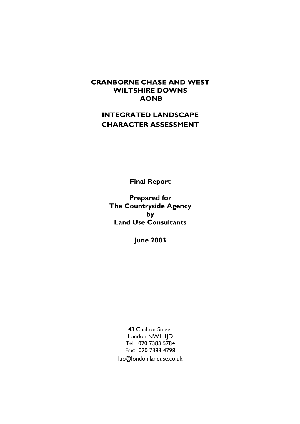 Landscape Character Assessment