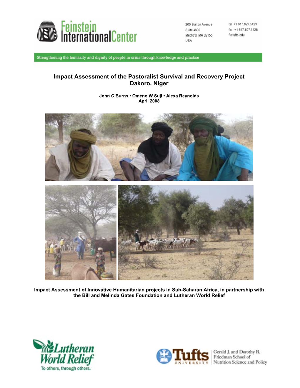 Impact Assessment of the Pastoralist Survival and Recovery Project Dakoro, Niger