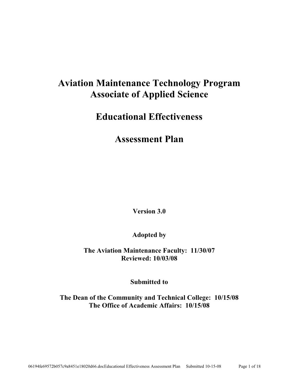 Assessment Plan For s1