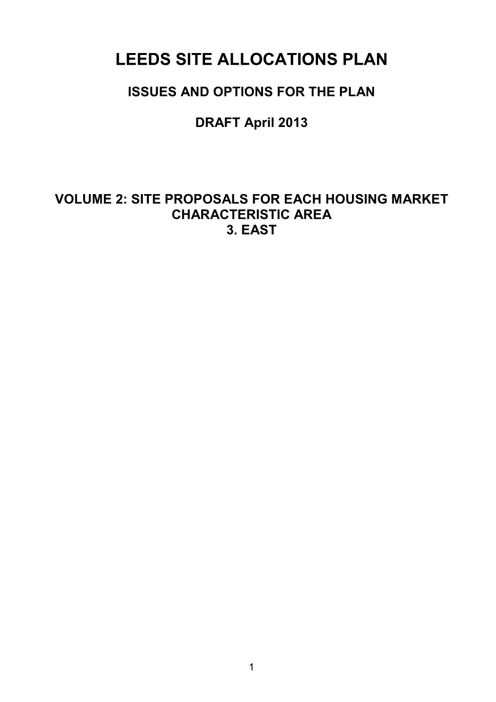 Leeds Site Allocations Plan