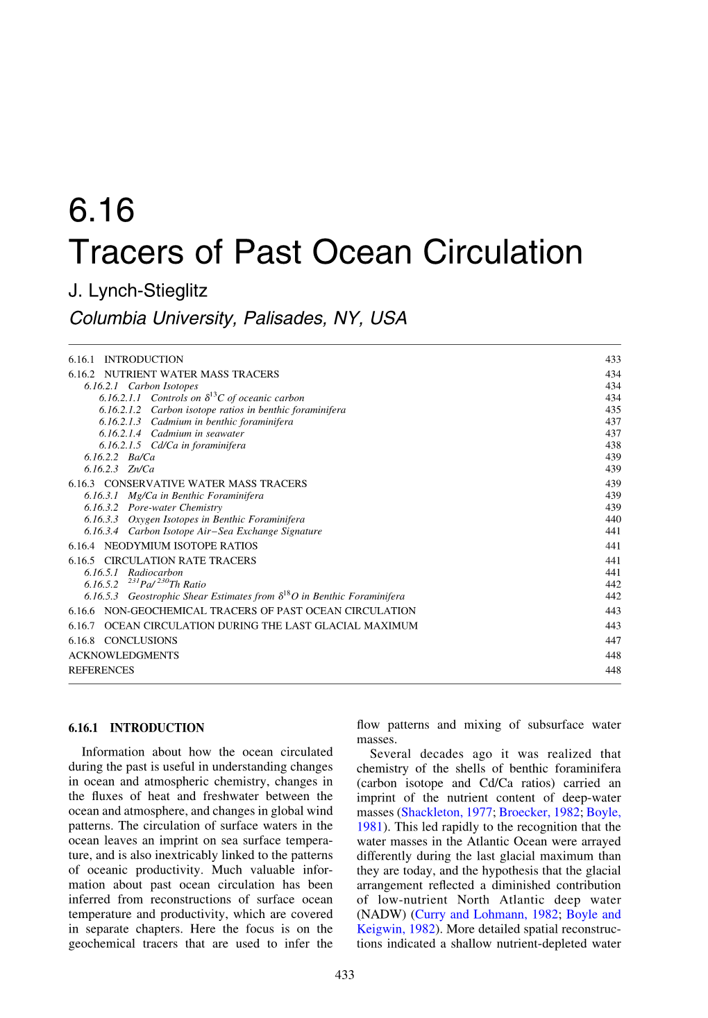 6.16 Tracers of Past Ocean Circulation J