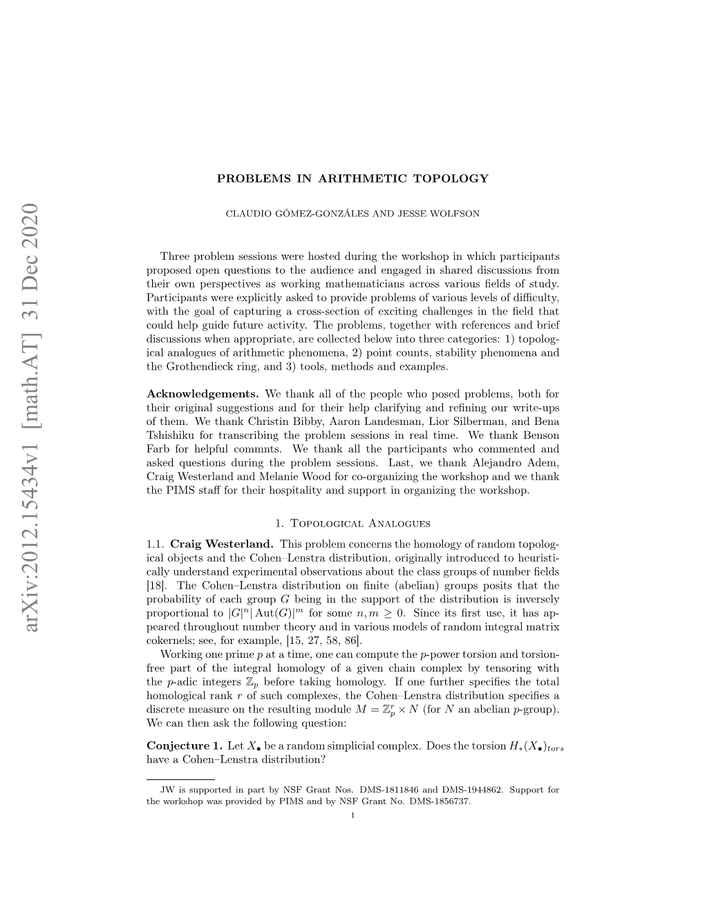 Problems in Arithmetic Topology 2