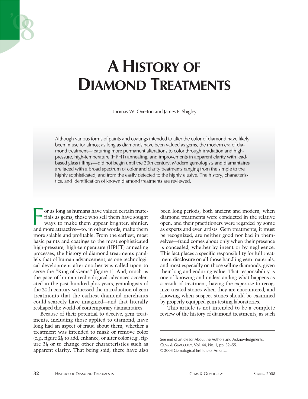 A History of Diamond Treatments