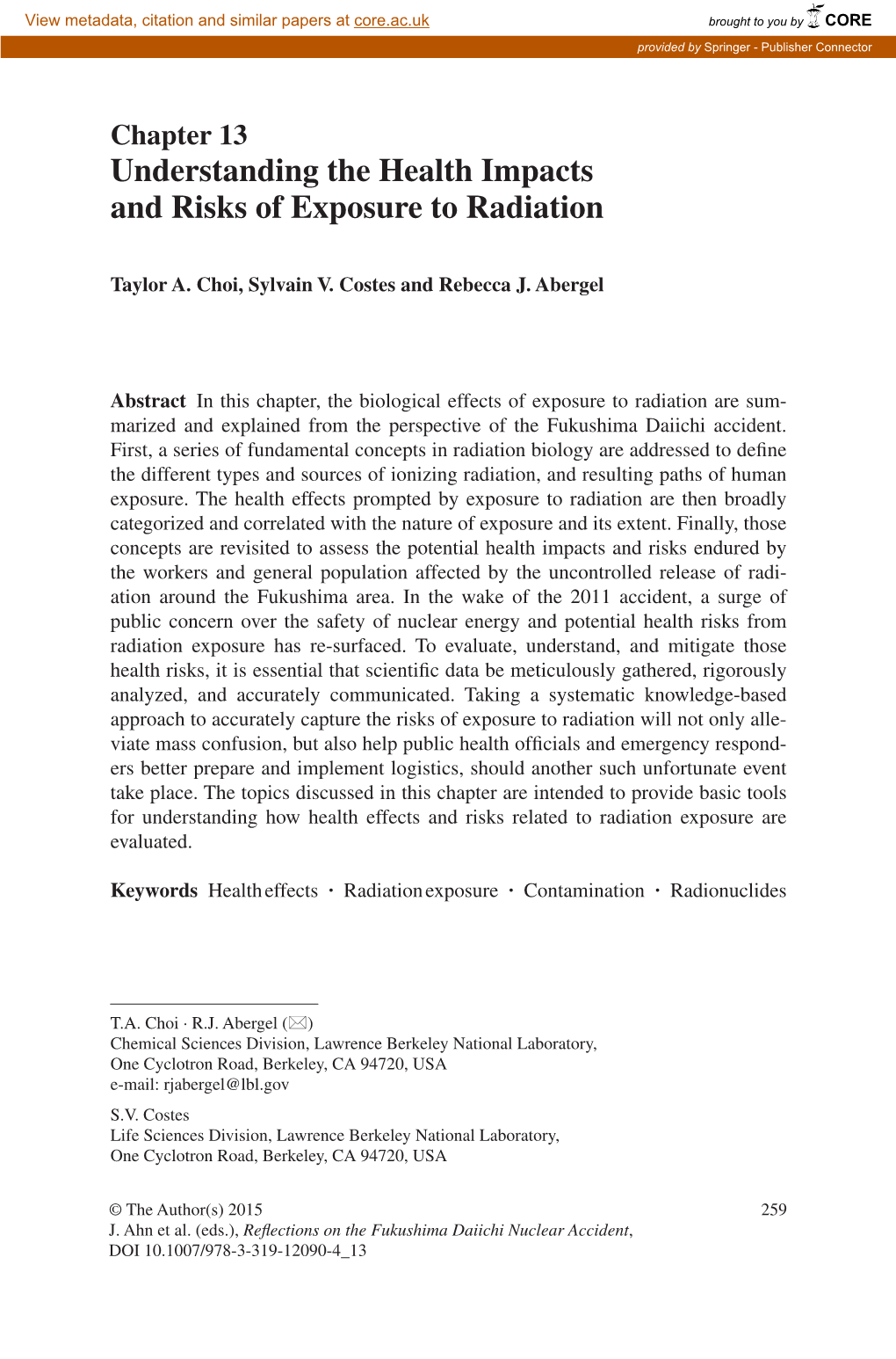 Understanding the Health Impacts and Risks of Exposure to Radiation