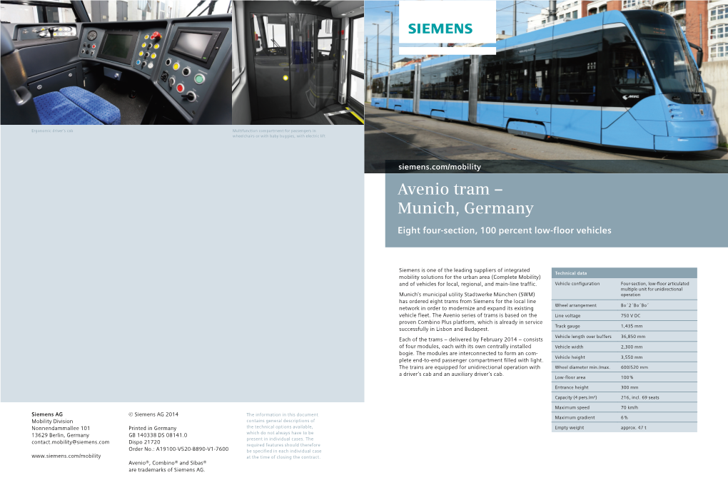 Avenio Tram – Munich, Germany