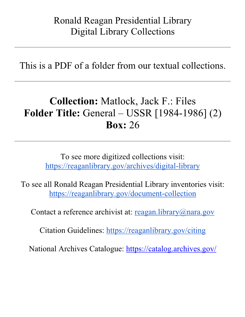 Matlock, Jack F.: Files Folder Title: General – USSR [1984-1986] (2) Box: 26