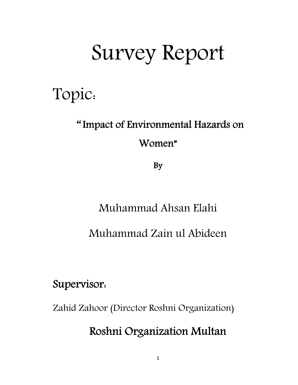 Impact of Environmental Hazards on Women