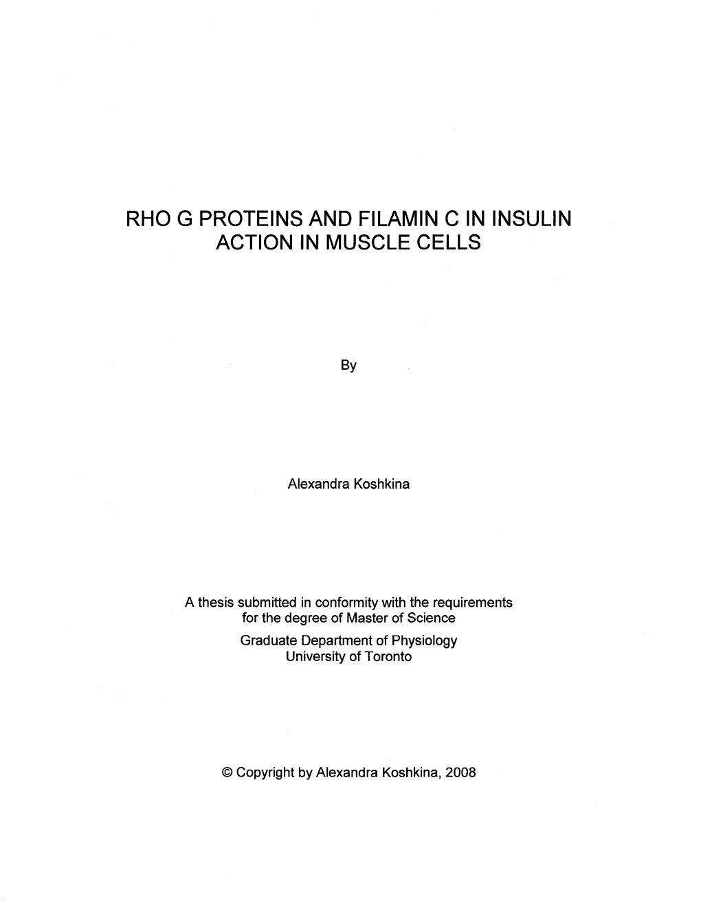 Rho G Proteins and Filamin C in Insulin Action in Muscle Cells