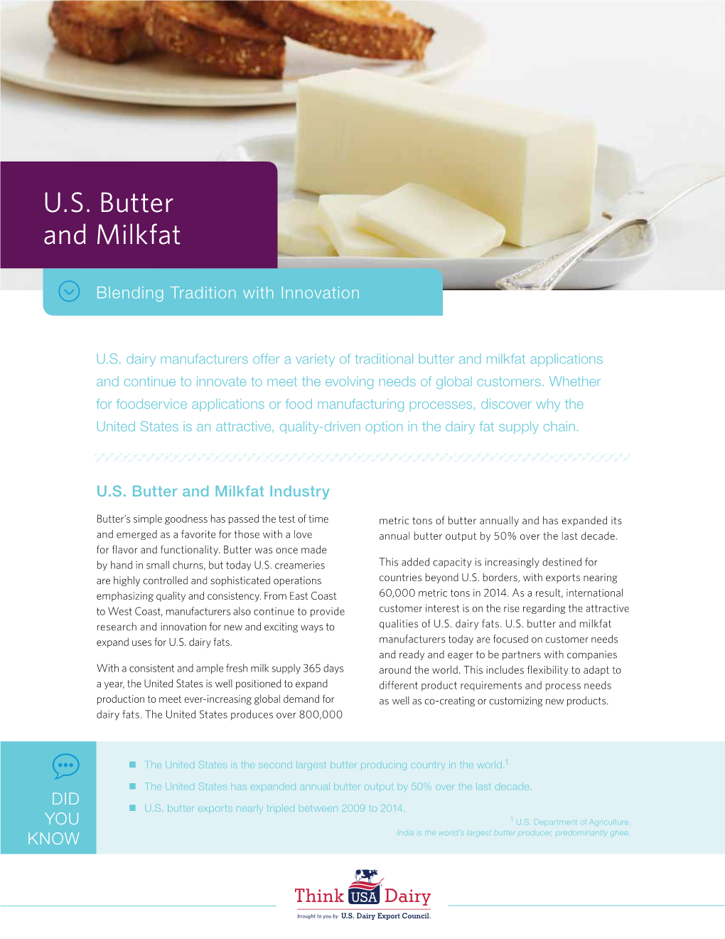 U.S. Butter and Milkfat