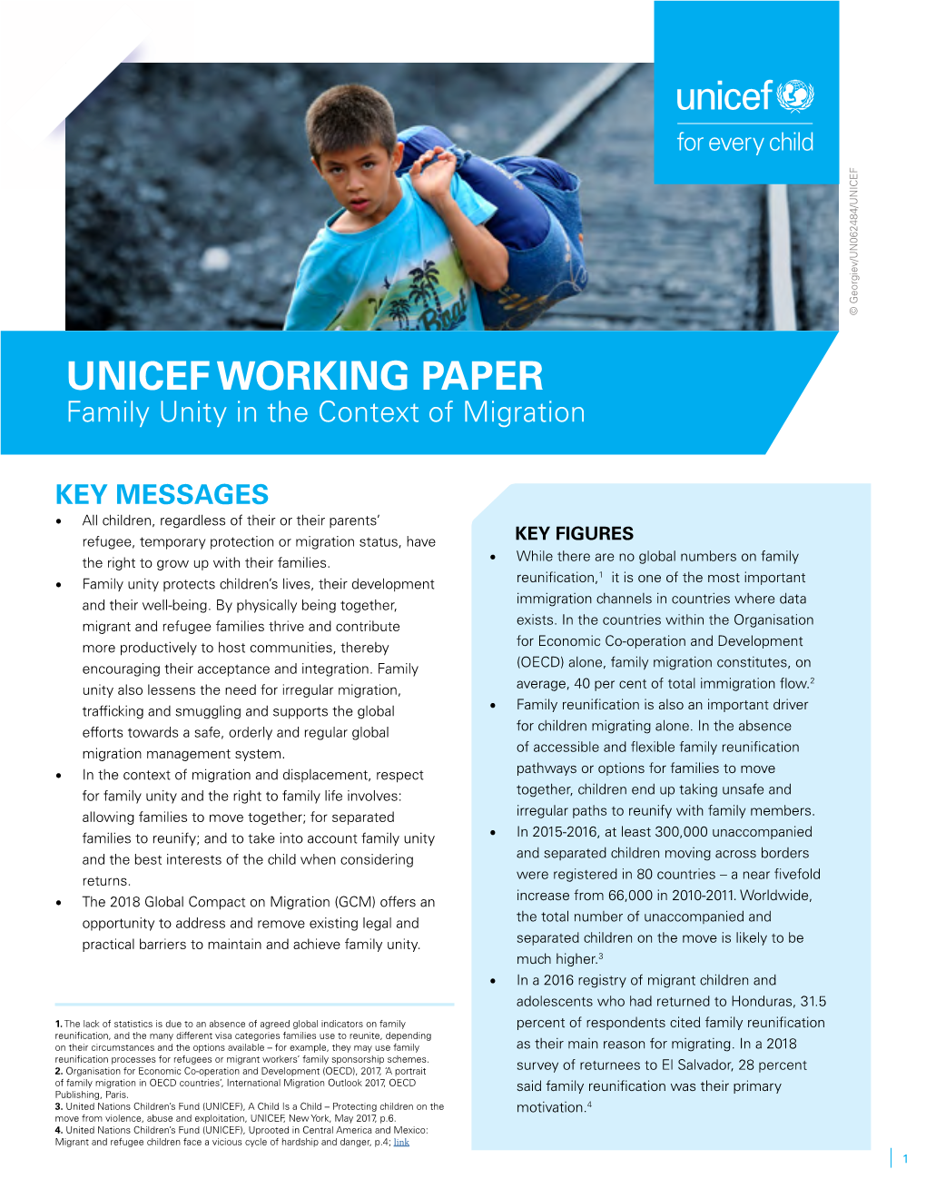 UNICEF WORKING PAPER Family Unity in the Context of Migration