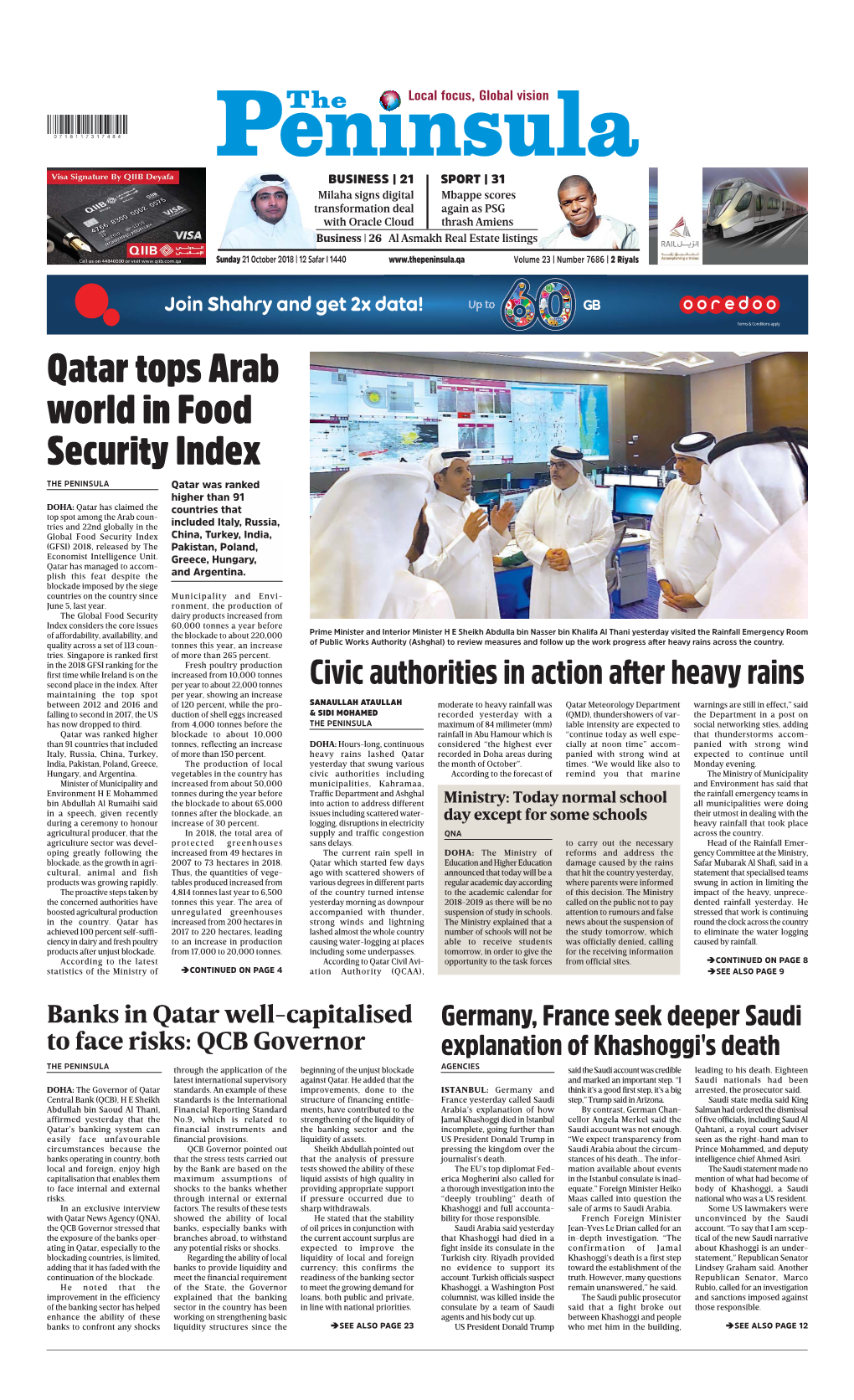 Qatar Tops Arab World in Food Security Index