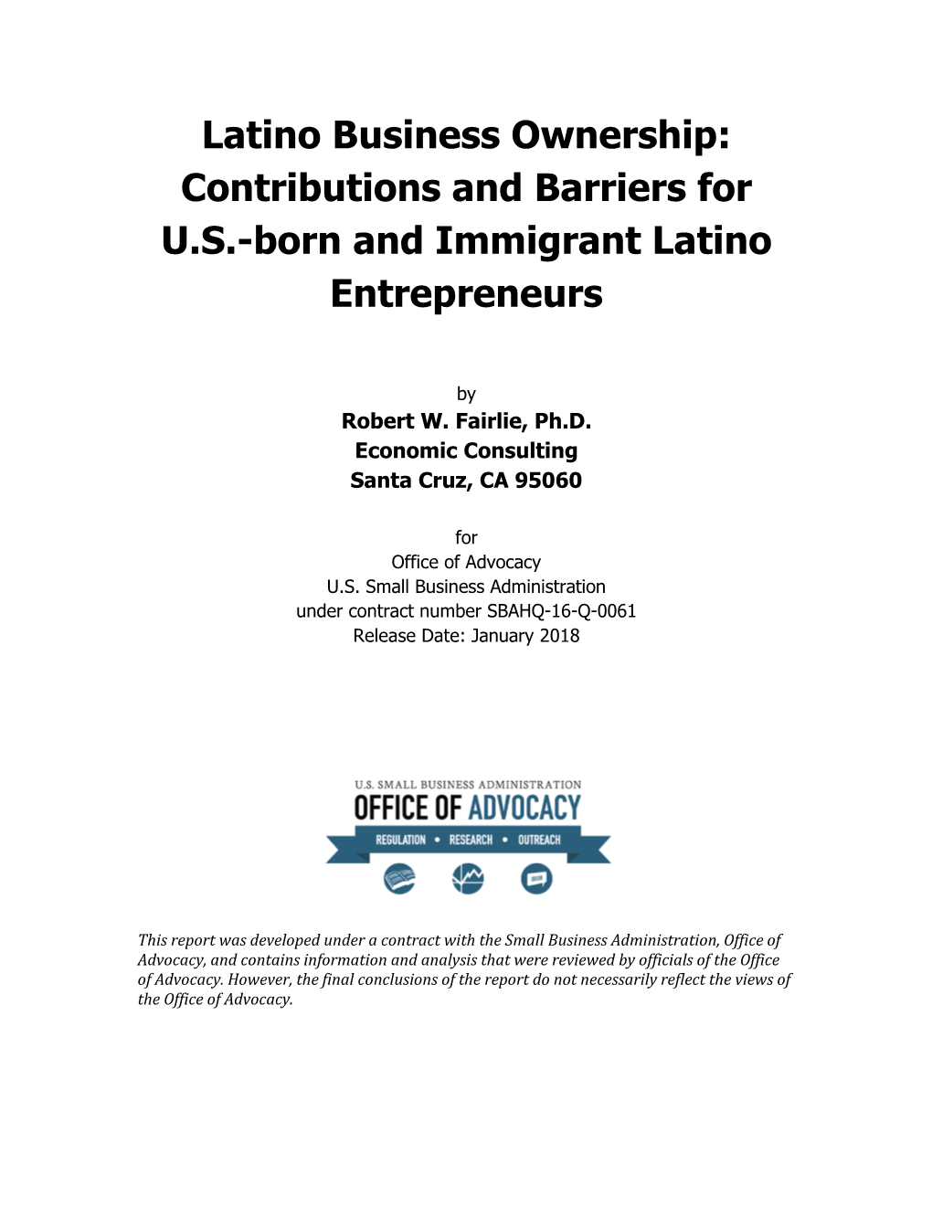 Contributions and Barriers for US-Born and Immigrant Latino