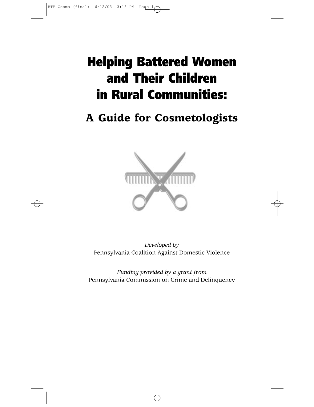 Helping Battered Women and Their Children in Rural Communities: a Guide for Cosmetologists