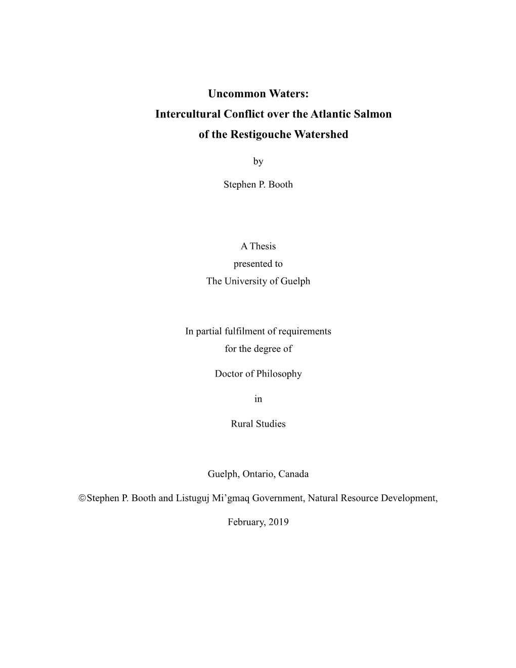 Intercultural Conflict Over the Atlantic Salmon of the Restigouche Watershed