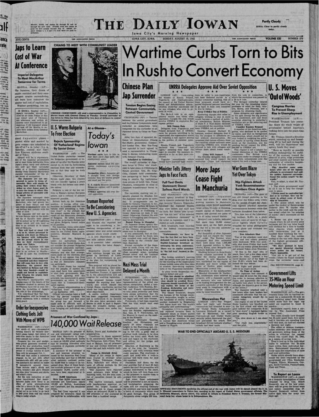 Daily Iowan (Iowa City, Iowa), 1945-08-19