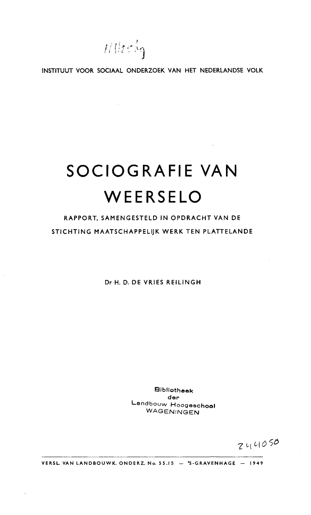 Sociografie Van Weerselo