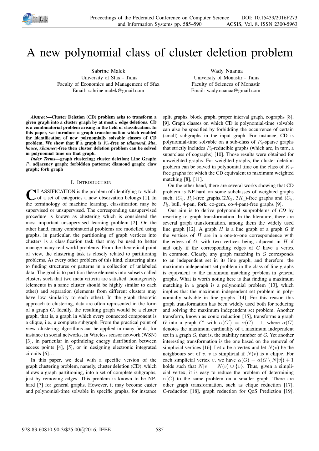 A New Polynomial Class of Cluster Deletion Problem