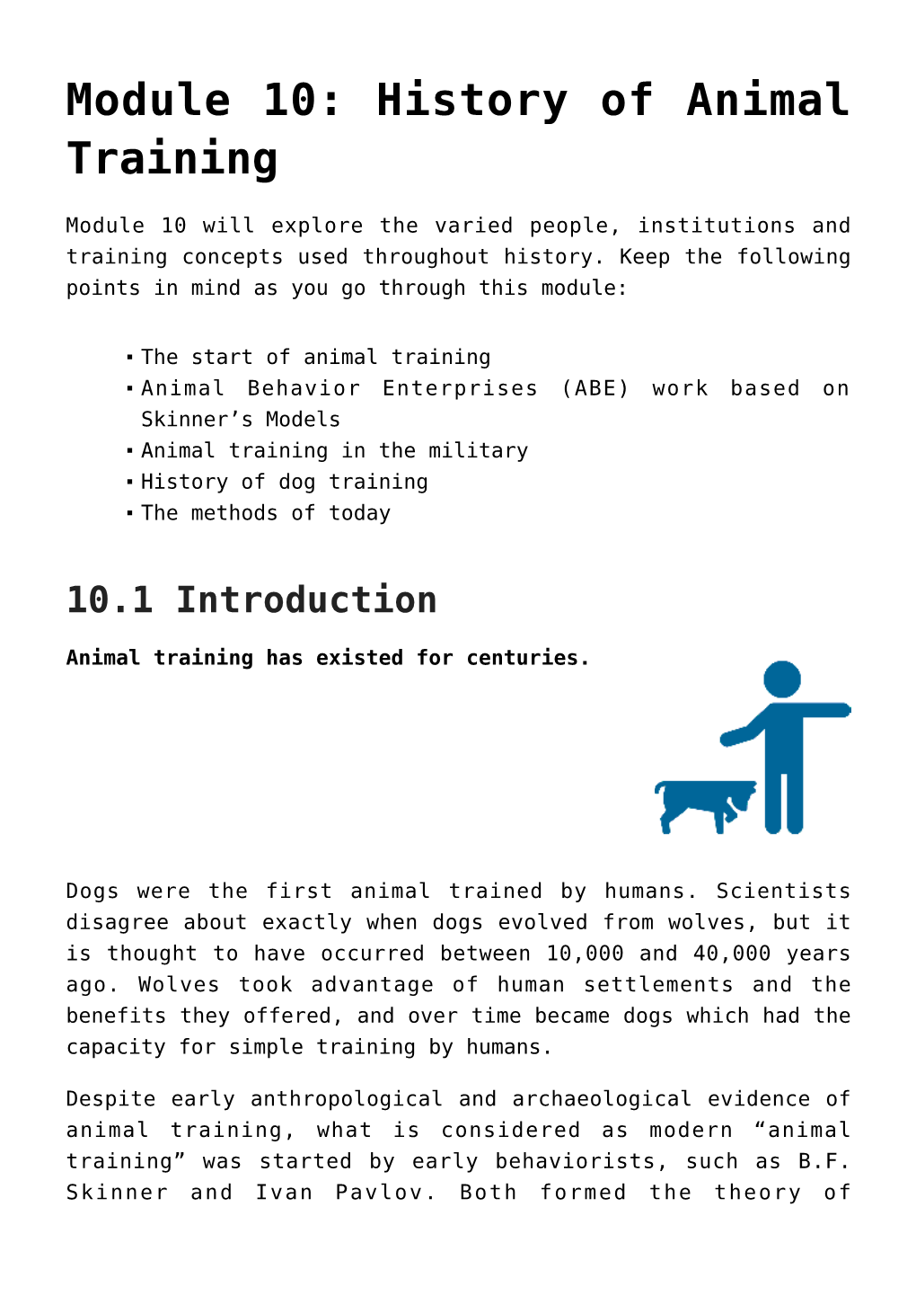 History of Animal Training