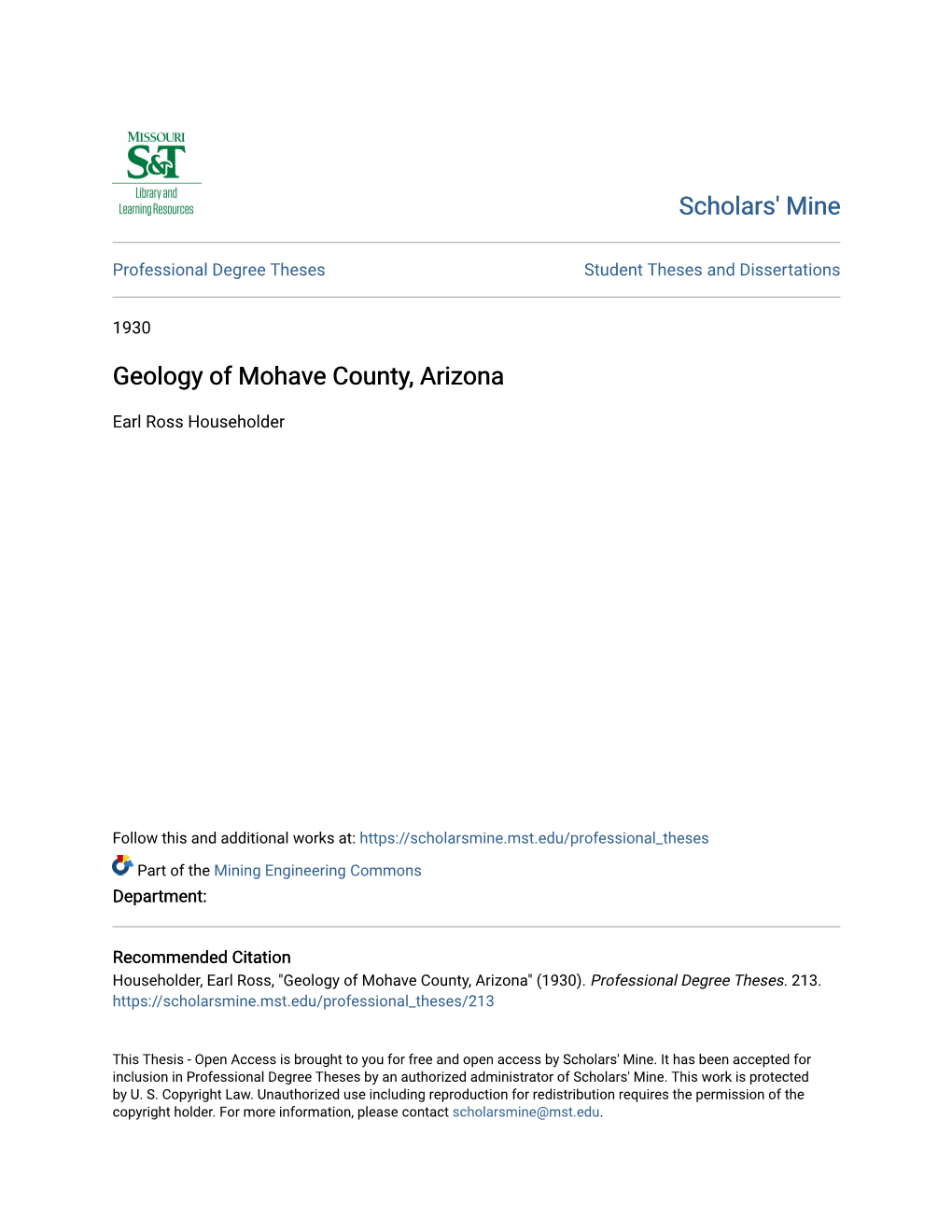 Geology of Mohave County, Arizona