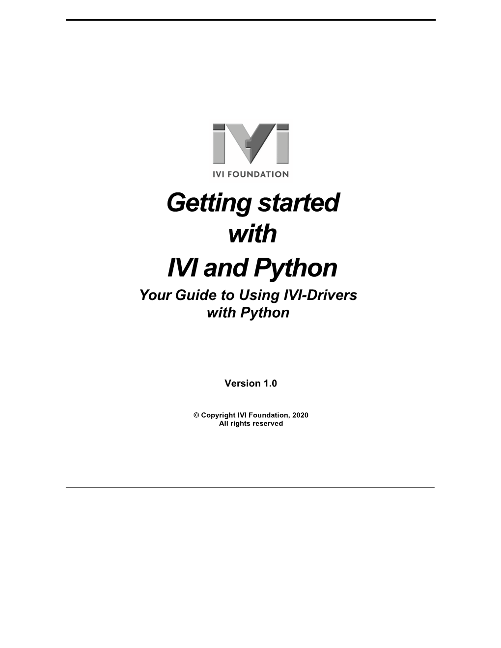 Getting Started with IVI and Python Your Guide to Using IVI-Drivers with Python