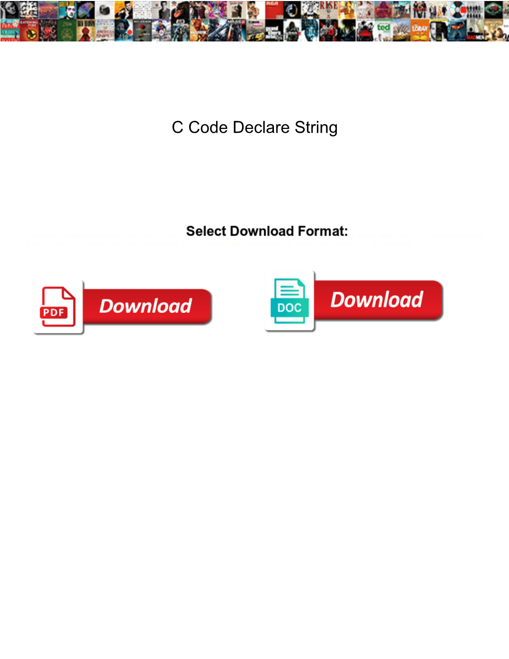 C Code Declare String