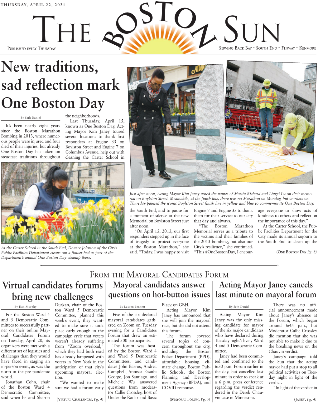 New Traditions, Sad Reflection Mark One Boston Day