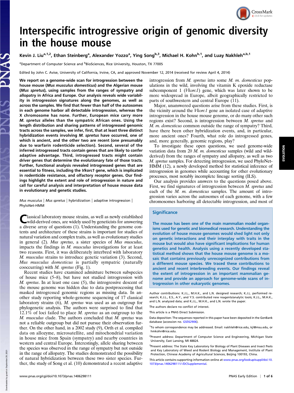 Interspecific Introgressive Origin of Genomic Diversity in the House Mouse