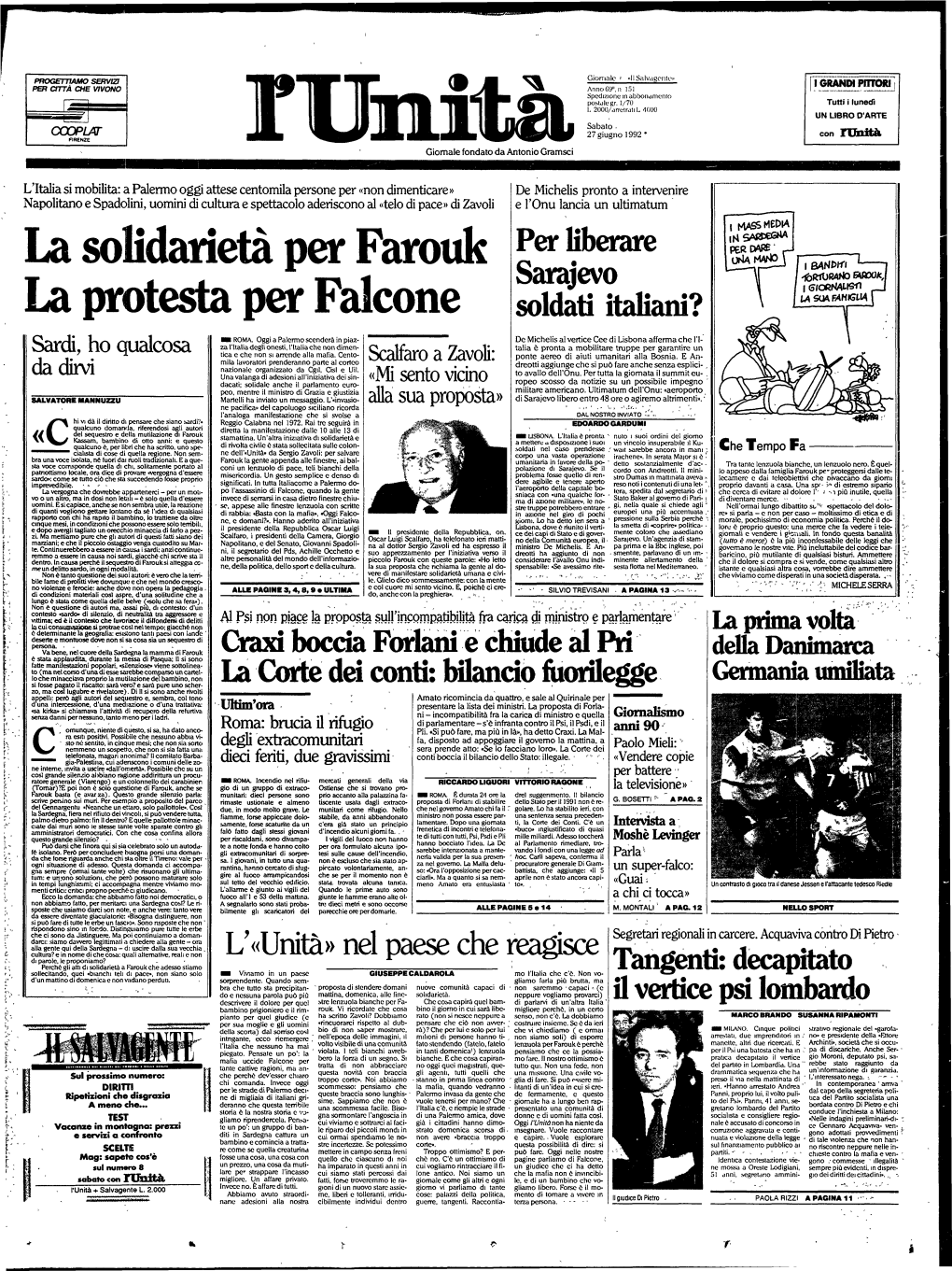 La Solidarietà Per Farouk La Protesta Per Falcone