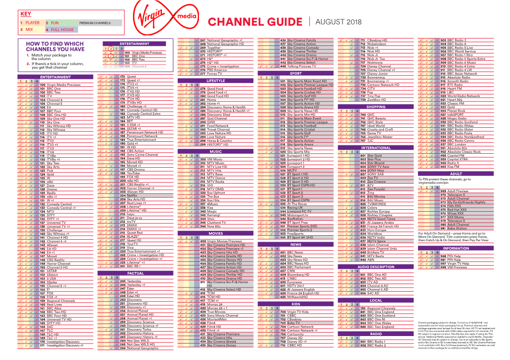 Channel Guide August 2018 2 Mix 4 Full House