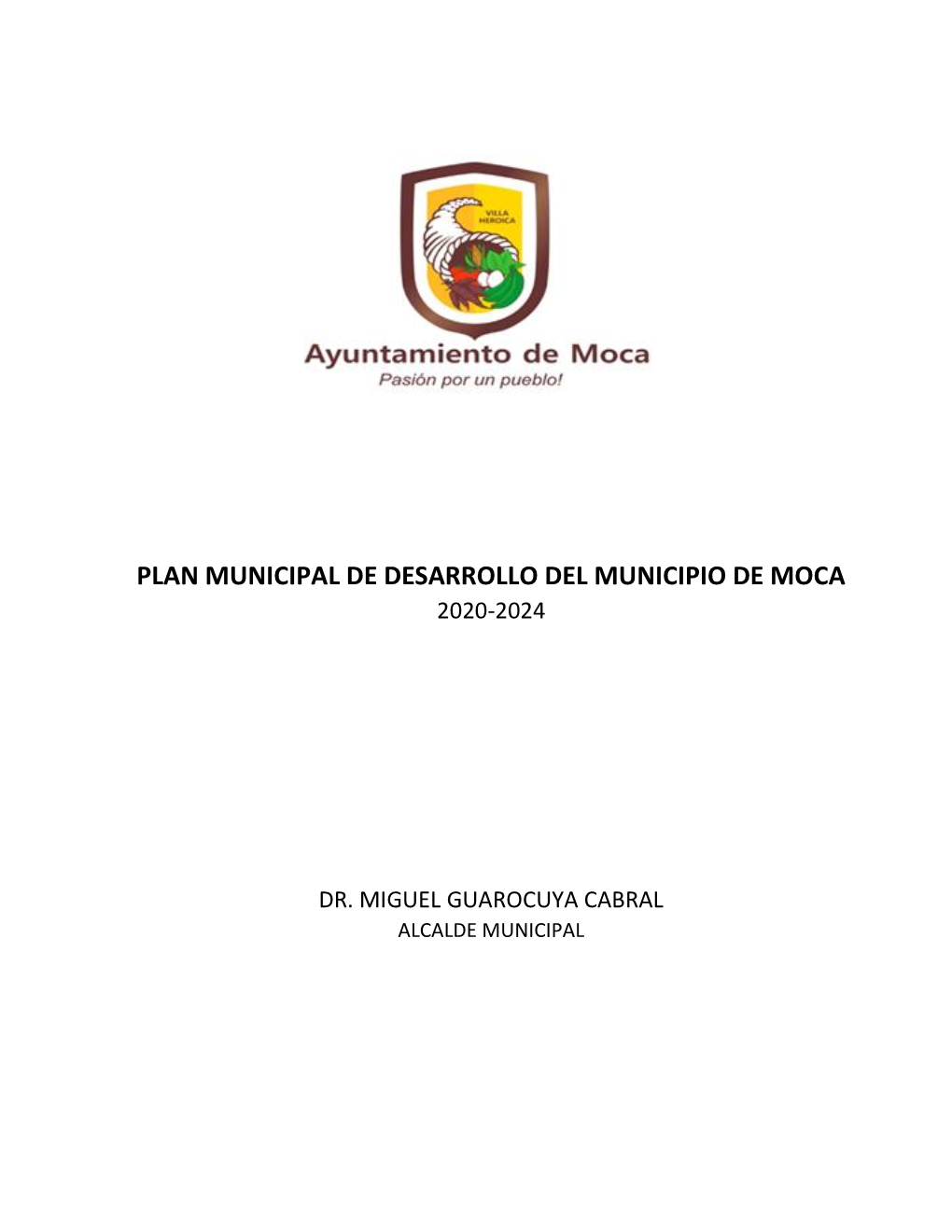 Plan Municipal De Desarrollo Del Municipio De Moca 2020-2024
