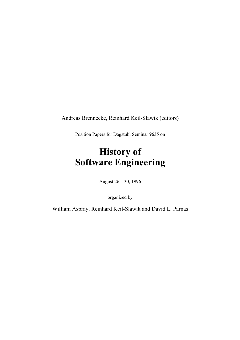 History of Software Engineering