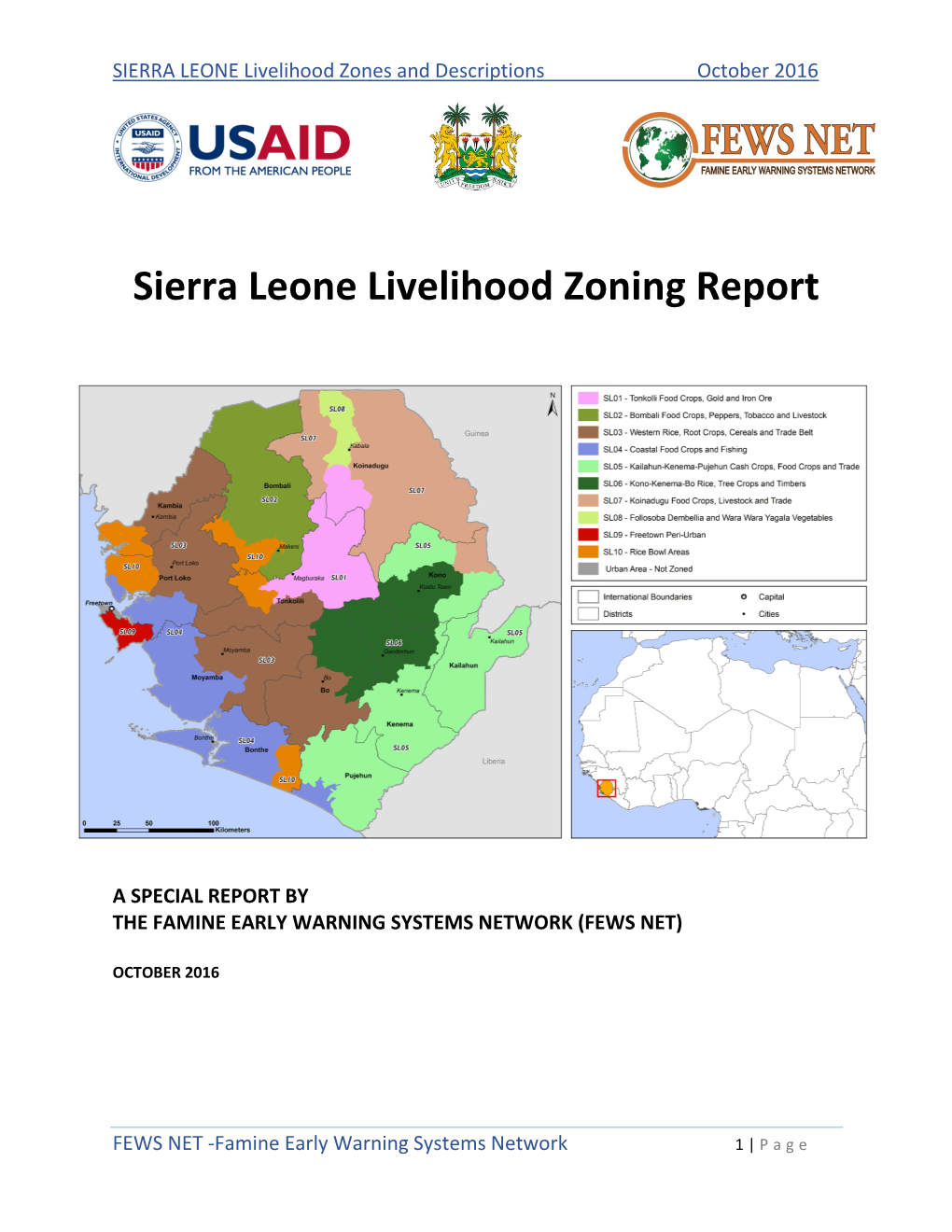 Sierra Leone Livelihood Zoning Report