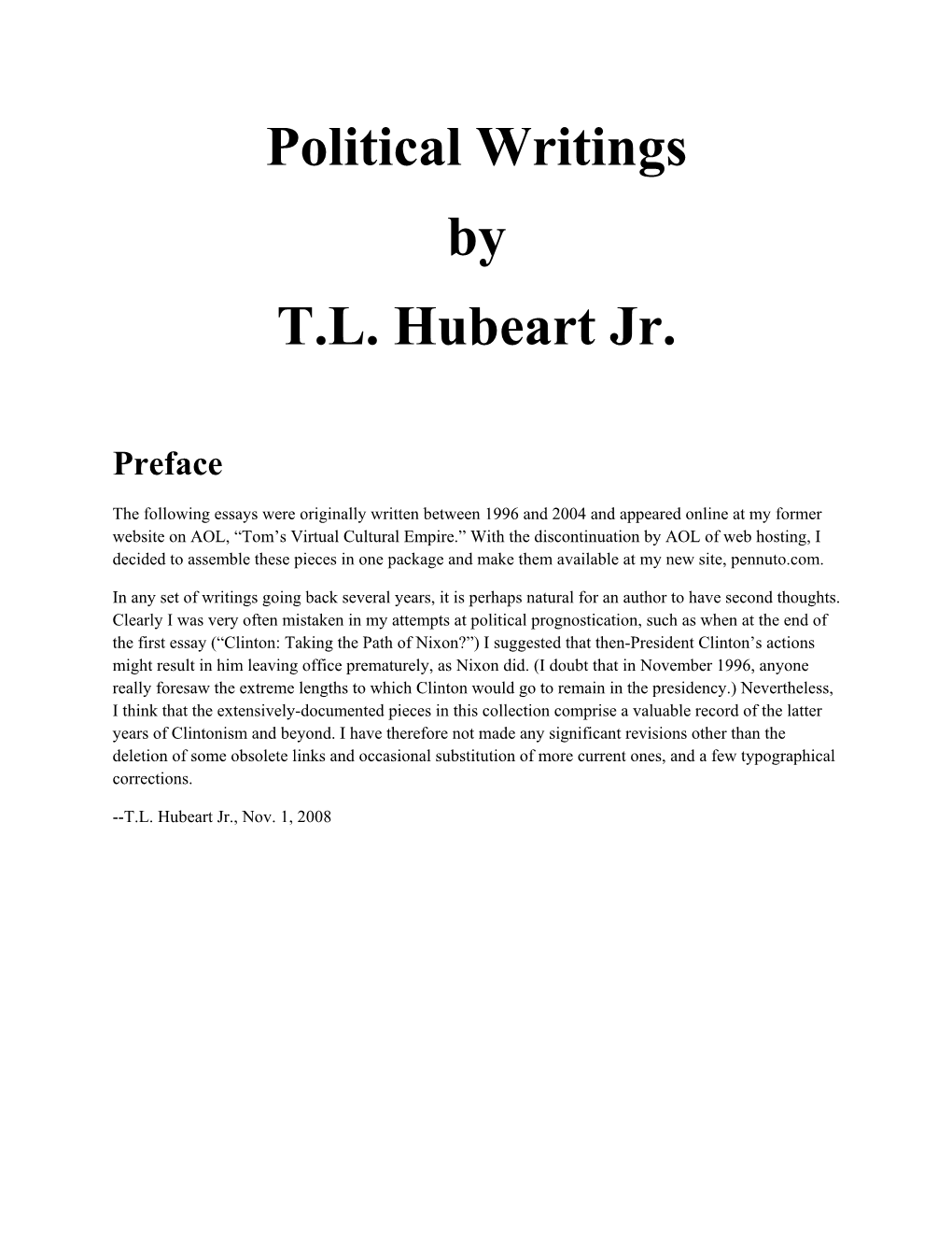Political Writings (1996-2004)