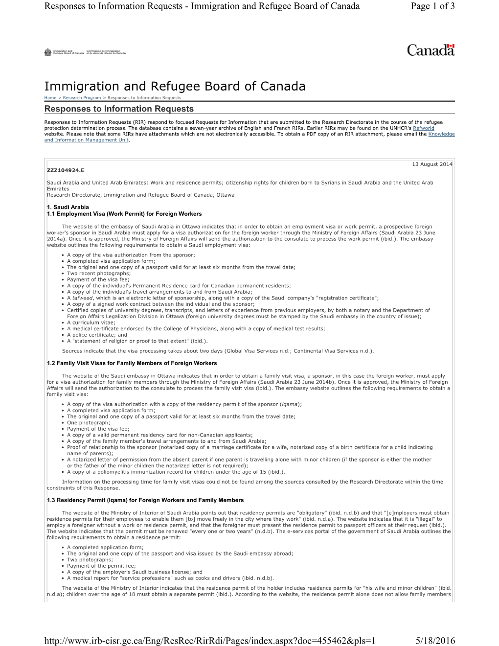 Immigration and Refugee Board of Canada Page 1 of 3