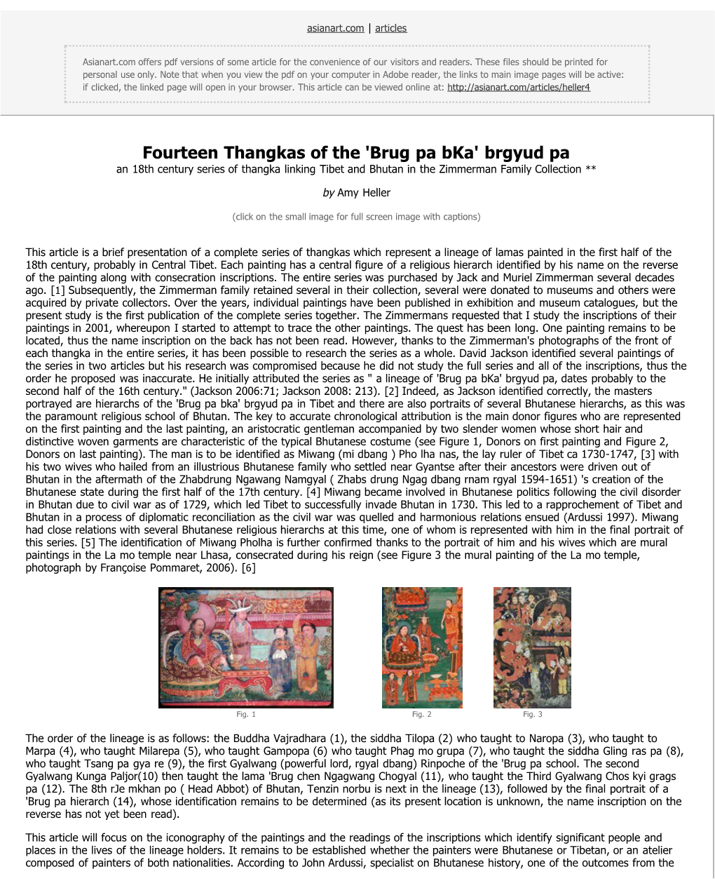 Amy Heller: Fourteen Thangkas of the 'Brug Pa Bka' Brgyud Pa